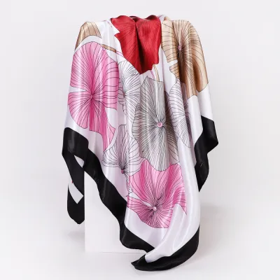 Women Fashion Casual Cashew Printed Silk 90cm Square Scarf