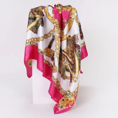Women Fashion Casual Cashew Printed Silk 90cm Square Scarf