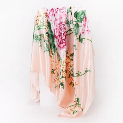 Women Fashion Casual Cashew Printed Silk 90cm Square Scarf