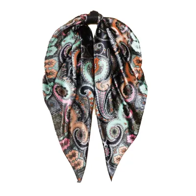 Women Fashion Casual Cashew Printed Silk 90cm Square Scarf