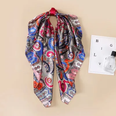 Women Fashion Casual Cashew Printed Silk 90cm Square Scarf