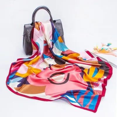 Women Fashion Casual Cashew Printed Silk 90cm Square Scarf