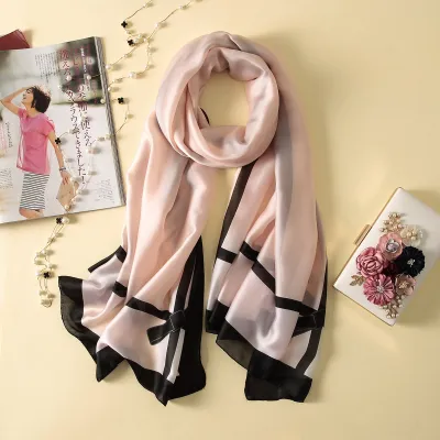 Women Fashion Casual Spring Summer Printed Silk Scarf