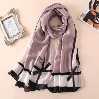 Women Fashion Casual Spring Summer Printed Silk Scarf