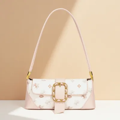 Women Fashion Casual Solid Color Large Capacity Baguette Shoulder Bag