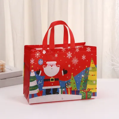 Christmas Cartoon Non-Woven Gift Bag 12pcs/Pack