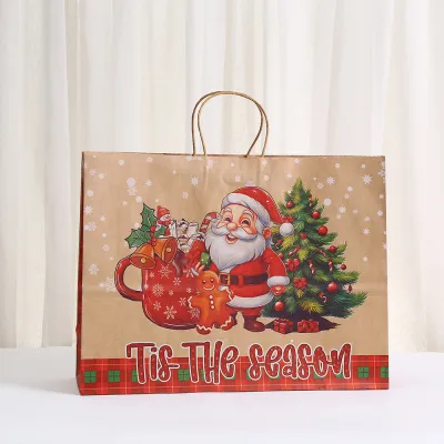 Christmas Large Kraft Paper Gift Bag 12pca/Pack