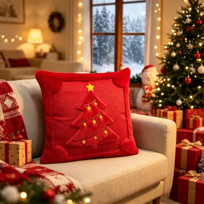 Christmas Living Room Sofa Pillow Cover