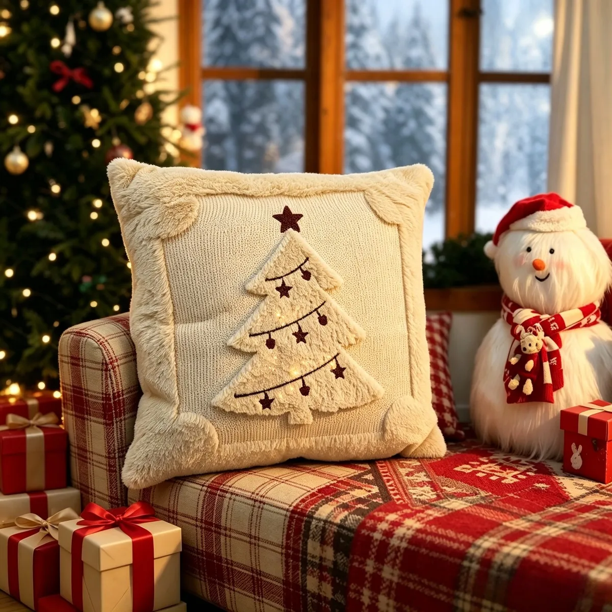 Christmas Living Room Sofa Pillow Cover