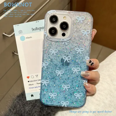 Women Fashion Dropping Glue Glitter Bow Iphone Case