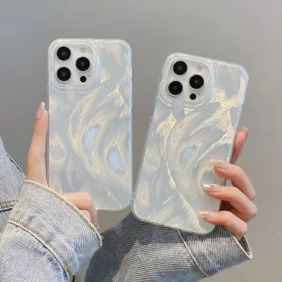 Fashion Laser Feather Yarn Hard Iphone Case