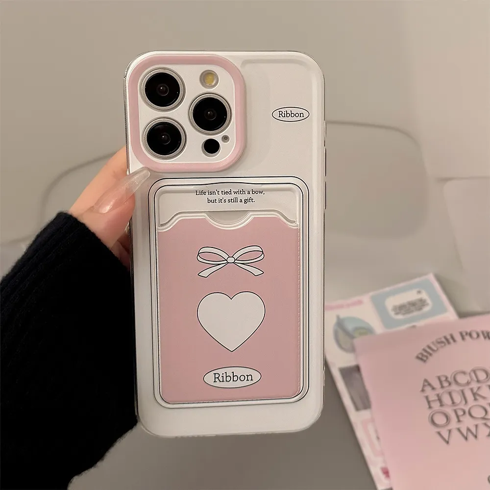 Women Fashion Pink Love Card Iphone Case