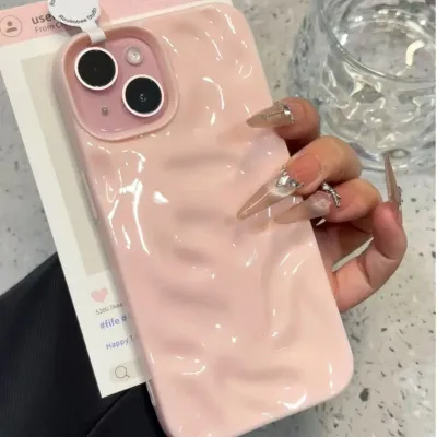 Fashion Solid Color Wave Pleated Iphone Case