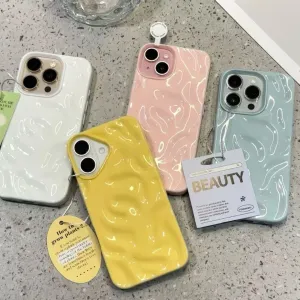 Fashion Solid Color Wave Pleated Iphone Case
