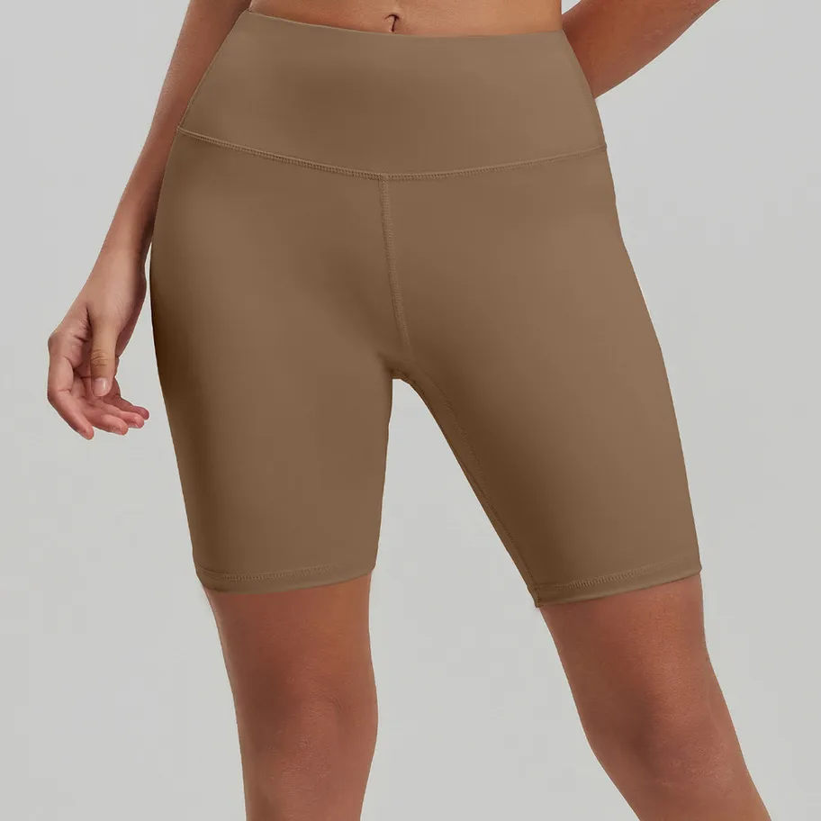 Women Fashion Casual Solid Color High Waist Tight Yoga Sports Shorts