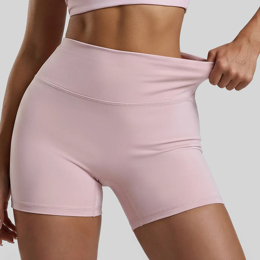 Women Fashion Casual Solid Color Thin High Waist Sports Shorts