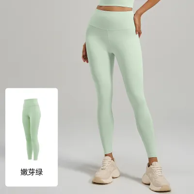 Women Fashion Casual Solid Color High-Waist Tight-Fit Sports Leggings