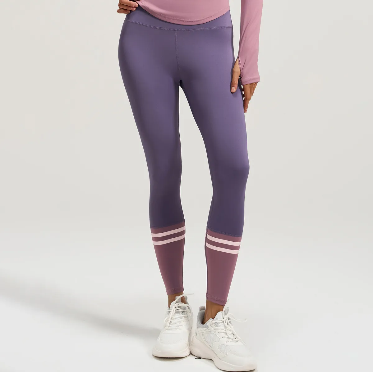 Women Fashion Casual Stitching High Waist Tight Yoga Leggings