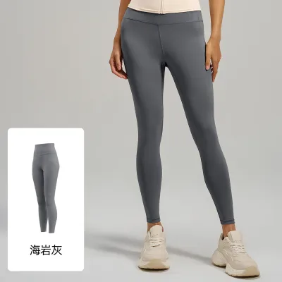 Women Fashion Casual Solid Color High-Waist Yoga Leggings