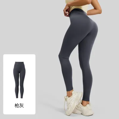 Women Fashion Seamless Solid Color High-Waist Sports Tight Leggings