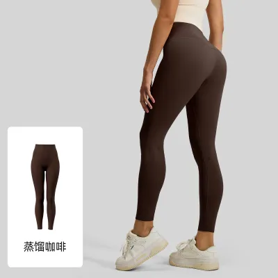 Women Fashion Seamless Solid Color High-Waist Sports Tight Leggings