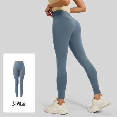 Women Fashion Casual Solid Color Thin High Waist Yoga Leggings