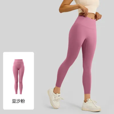 Women Fashion Casual Solid Color Thin High Waist Yoga Leggings
