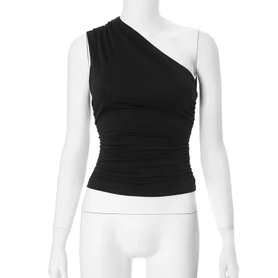 Women Fashion Solid Color Sleeveless Cropped Top