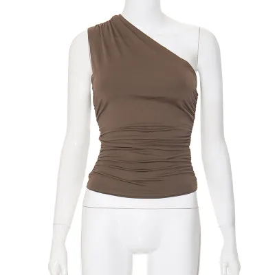 Women Fashion Solid Color Sleeveless Cropped Top
