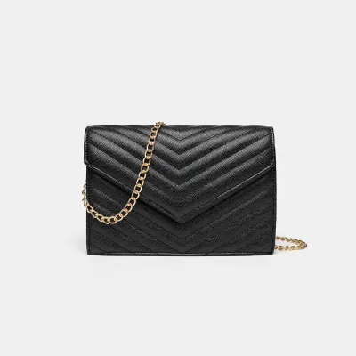 Women Fashion Casual Simple Solid Color Small Square Chain Shoulder Bag