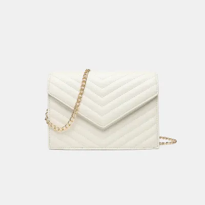 Women Fashion Casual Simple Solid Color Small Square Chain Shoulder Bag
