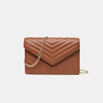 Women Fashion Casual Simple Solid Color Small Square Chain Shoulder Bag
