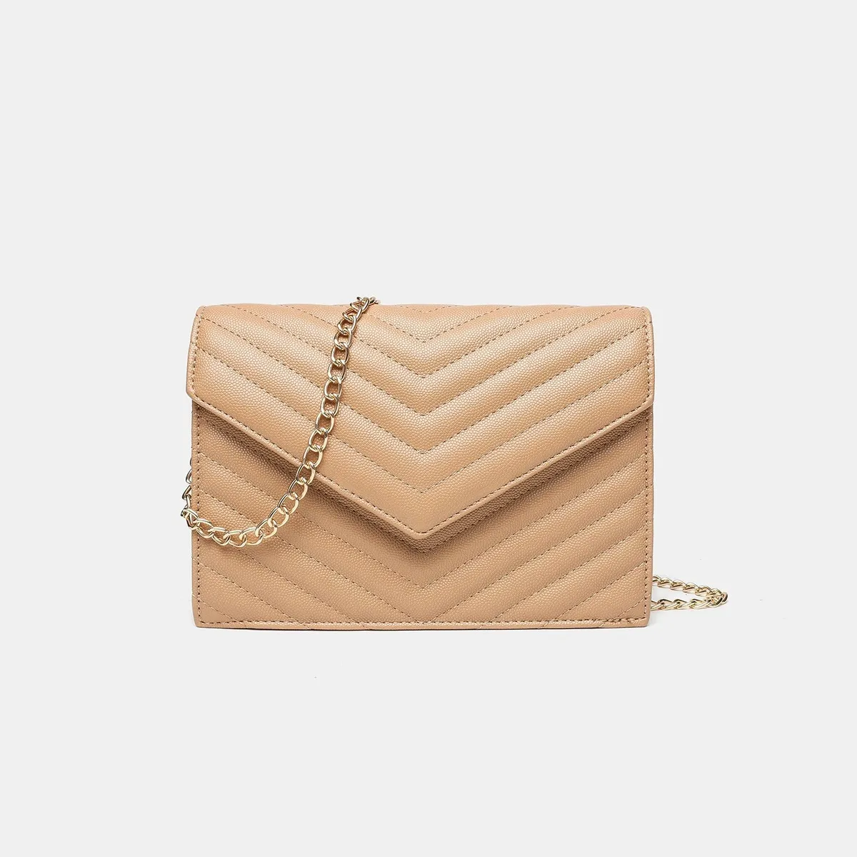 Women Fashion Casual Simple Solid Color Small Square Chain Shoulder Bag