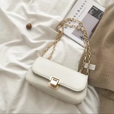 Women Fashion Casual Solid Color Chain Shoulder Bag