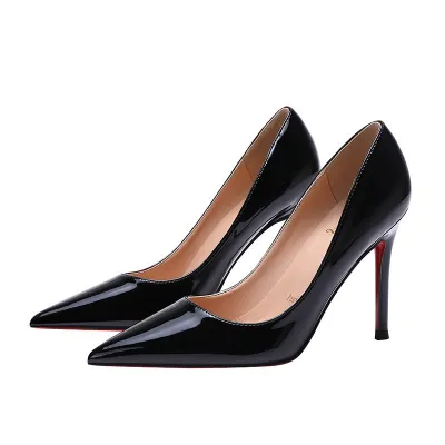 Women Fashion Elegant Solid Color Pointed-Toe Thin High-Heeled Shoes
