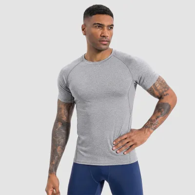 Men Fashion Casual Summer Solid Color Short-Sleeve Quick-Drying Sports T-Shirt