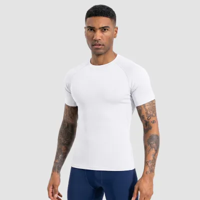 Men Fashion Casual Summer Solid Color Short-Sleeve Quick-Drying Sports T-Shirt