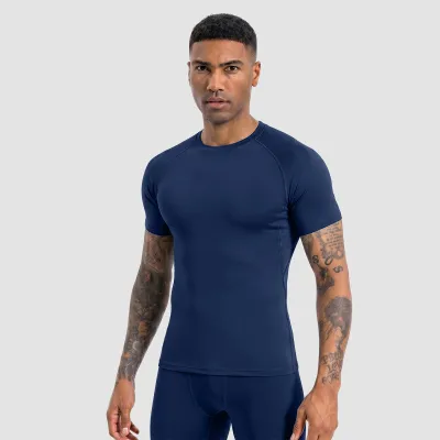 Men Fashion Casual Summer Solid Color Short-Sleeve Quick-Drying Sports T-Shirt