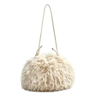Autumn And Winter Fashion Solid Color Plush Shoulder Bag