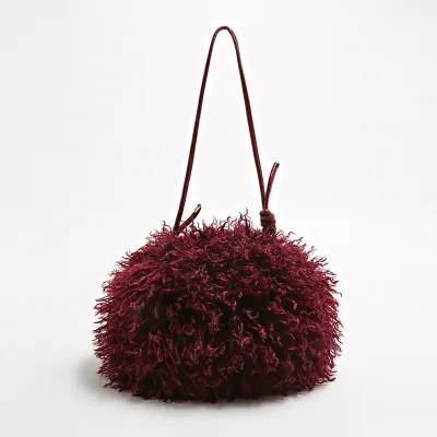 Autumn And Winter Fashion Solid Color Plush Shoulder Bag
