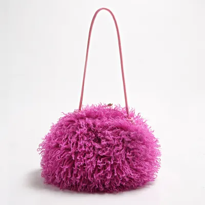 Autumn And Winter Fashion Solid Color Plush Shoulder Bag