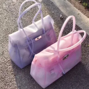 Fashionable Transparent Large Capacity Jelly Tote Bag