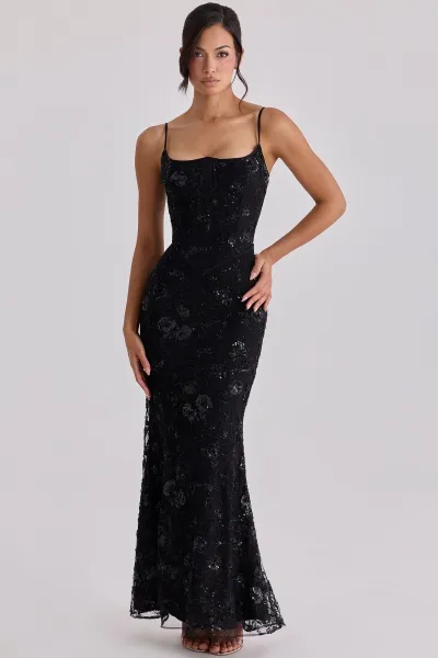 Women'S Fashion Elegant Jacquard Sleeveless Backless Lace-Up Dress