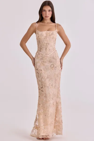 Women'S Fashion Elegant Jacquard Sleeveless Backless Lace-Up Dress