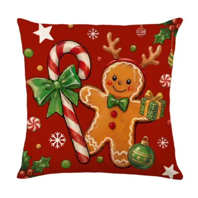 Christmas Cute Cartoon Santa Claus Digital Hd Printed Sofa Decorative Pillow Case