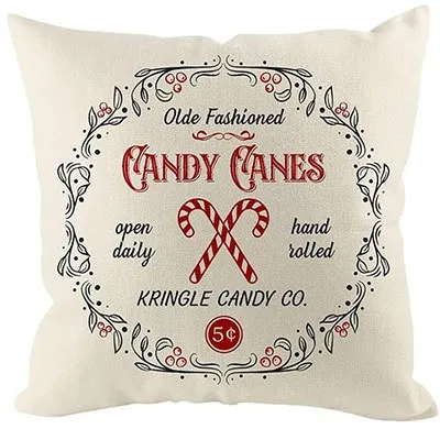 Christmas Red Plaid Elk Snowflake Christmas Tree Printed Home Pillow Cover
