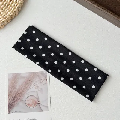 Women Fashion Casual Cotton Polka Dot Print Elastic Sweat-Absorbing Yoga Sports Headbands