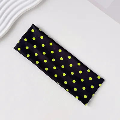 Women Fashion Casual Polka Dot Print Elastic Sweat-Absorbing Yoga Sports Headbands