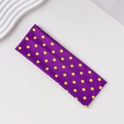 Women Fashion Casual Polka Dot Print Elastic Sweat-Absorbing Yoga Sports Headbands