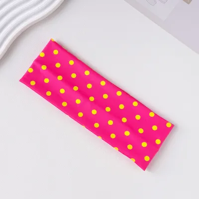 Women Fashion Casual Polka Dot Print Elastic Sweat-Absorbing Yoga Sports Headbands